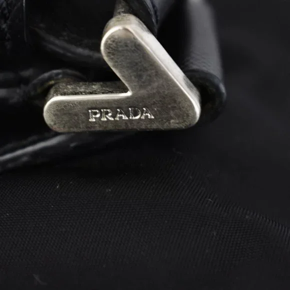 PRADA: Black, Tessuto Nylon & Saffiano Leather Duffel/Weekender Bag (su) - Picture 10 of 12